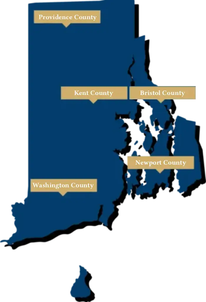 Rhode Island County Map - Rhode Island Criminal Defense Lawyer Chad F Bank